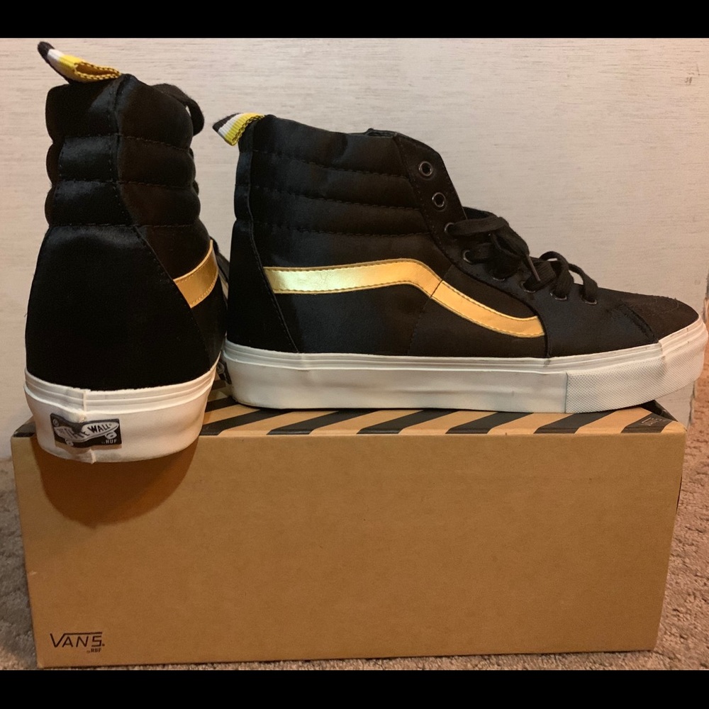 Vans x HUF Satin SK8 HI LX (Black & Gold)